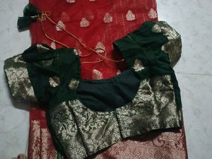 Organza Saree With Stitched Boluse