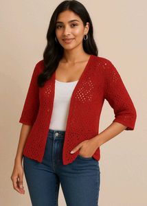 Red Knit Cardigan