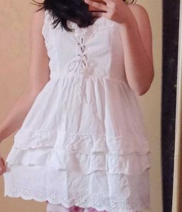 White Eyelet Dress With Free Bag