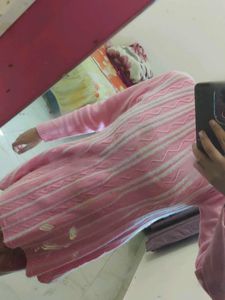 Pink Knit Long Sleeve Dress