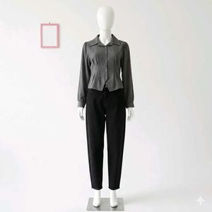 Elegant Gray Long Sleeve Shirt