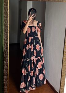Chiffon Floral Smocked A-Line MAXI Dress 🌺
