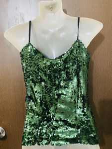 Green Sequin Tank Top