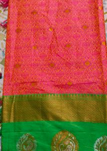 Pink & Green Saree.