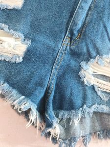 Forever 21 Blue Ripped Short ( Women)