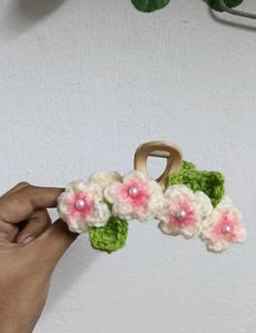 Floral Crochet Hair Claw Clip🍀🩷