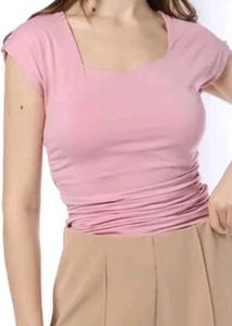 H&M Pink Ruched Bodycon Mini Dress