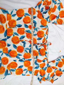 Shein Orange Puff Sleeve Dress