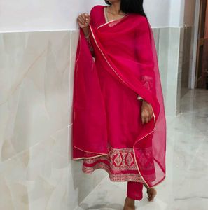 Pink Embroidered Kurta Set