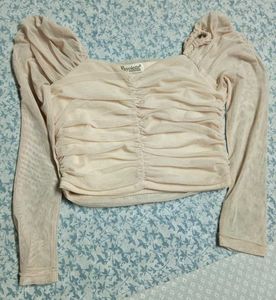 Beige Colour Crop Top