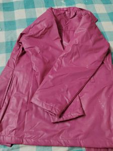 Pink Faux Leather Jacket