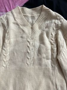 Cable Knit V-Neck Sweater