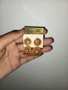 Golden Jhumka Earrings