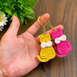 Crochet Cat Keychain