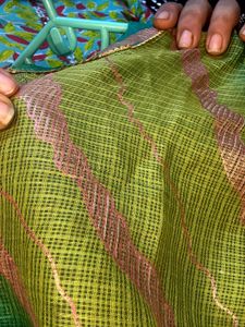 Kota Doriya Green Foil Printed Kurta