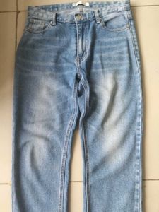 Light Blue With Fade Patches Print Denim Jeans