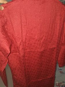 Red Printed Kurta