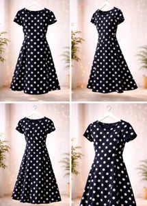Navy Polka Dot Dress