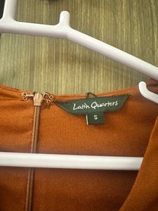 Latin Quarters V Neck Solid Brown Jumpsuit