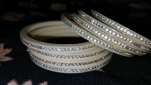Elegant Stone-Studded Bangle Set