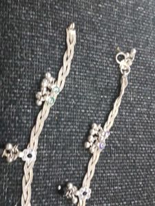 Silver Anklets with Charms