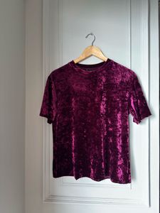 SHEIN Burgundy Velvet Top