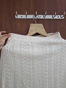 Zara Trafaluq White Lace Skirt