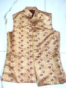 Elegant Floral Jacquard Sherwani Vest