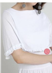 Shrink White Ruffle Dress