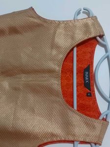 Dark Peach Coloured Kurta With Long Shrug