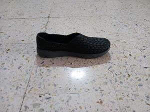 Black Woven Slip-On Shoes