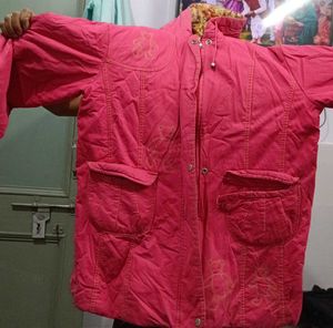 Pink Quilted Winter Coat