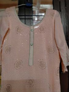 Peach sharara set