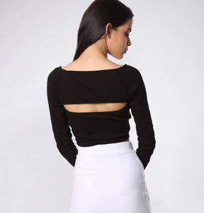 Chic Black Cut-Out Long Sleeve Top