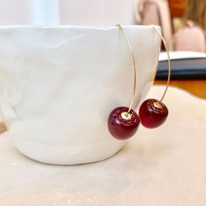 Small Sour Cherry Pearl Earrings