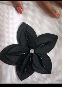 Girls Quilted t shirt with a black flower