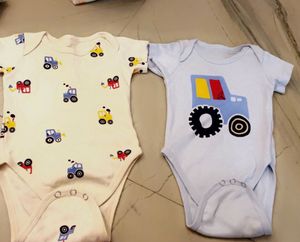 Combo Of 2 Cute Tractor Print Onesie💙