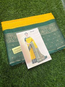 Elegant Yellow & Green Saree for women’s and girls