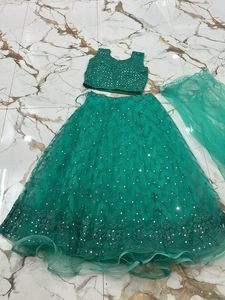 A Beautiful Lehanga In Sea Green Colour