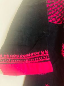 Ada Chickenkari Bright Pink Embroidered
