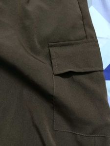 Brown Stylish Parachute Pants