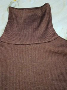 Brown Turtleneck Top