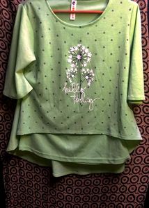High Low Green Top