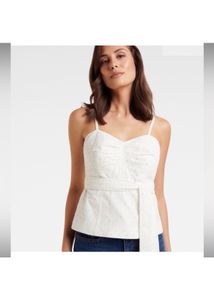 Forever New Mimi EmbroideredLinen Bustier
