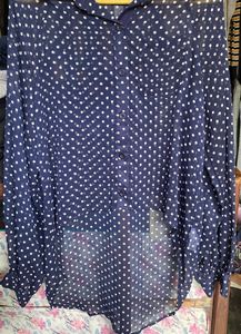 Blue Polka Dot Top