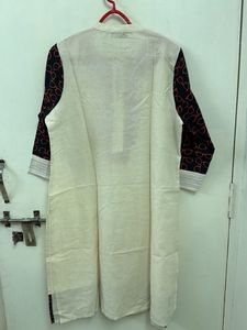 Red Embroidery Khadi Kurti
