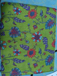 Purple &amp; Green Floral Saree