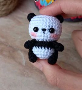 Crochet Panda Keychain