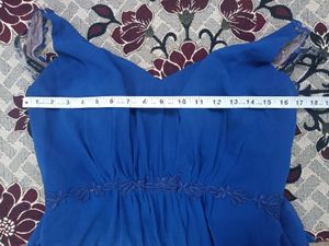 Navy Blue Gown With Designer Back