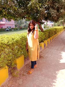 Yellow Print Kurti